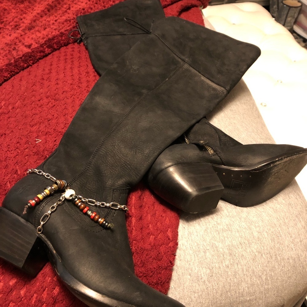 Frye Over the knee boots leather boots black boots